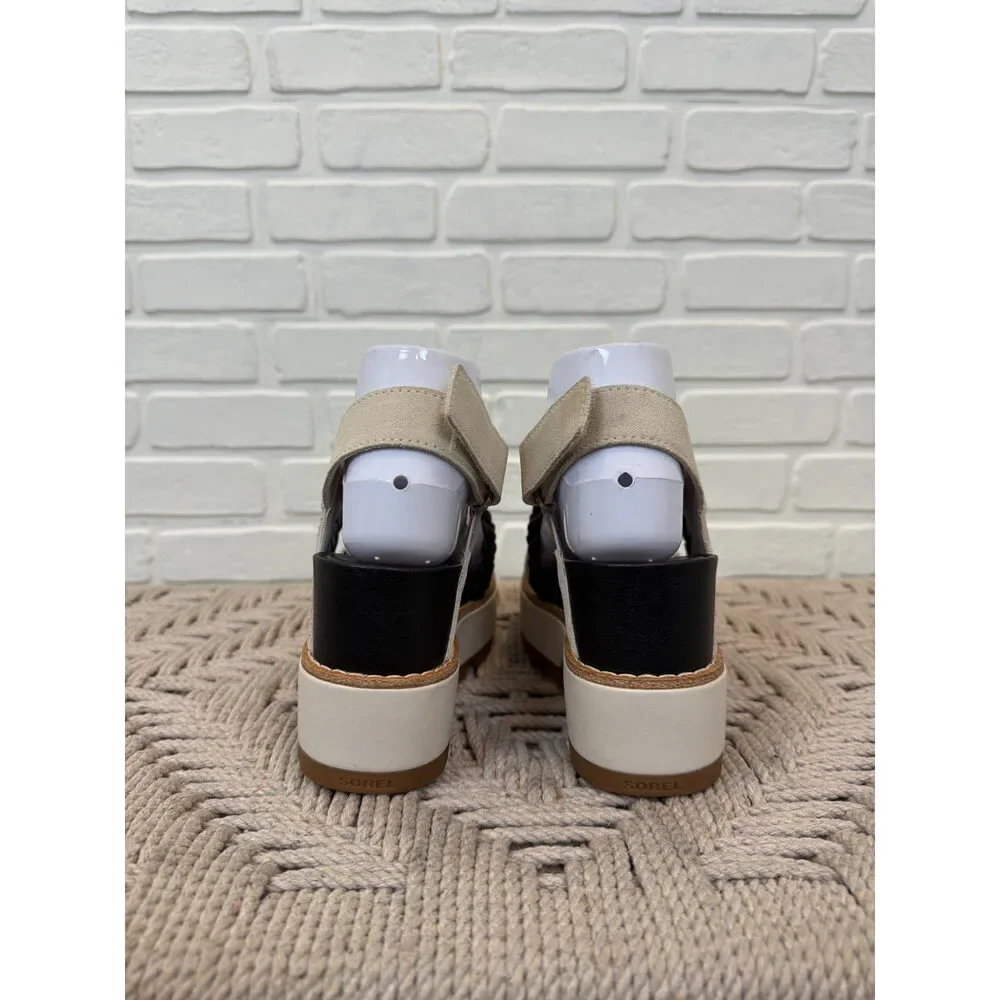 Sorel Platform Sandals Beige Suede Braided Strap Size 7